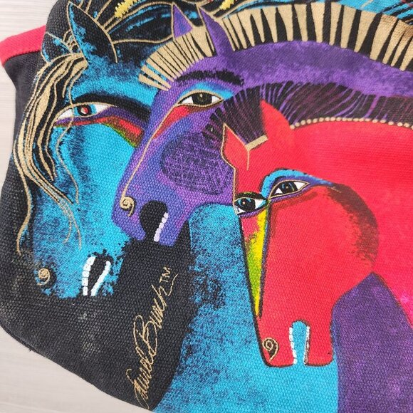 Laurel Burch Wild Horses of Fire Medium Equestrian Hobo Tote Shoulder Purse Bag - Picture 6 of 16